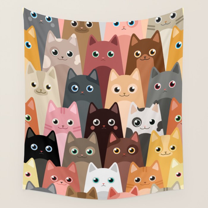 Cats Pattern Wall Tapestry Gallery Image 4