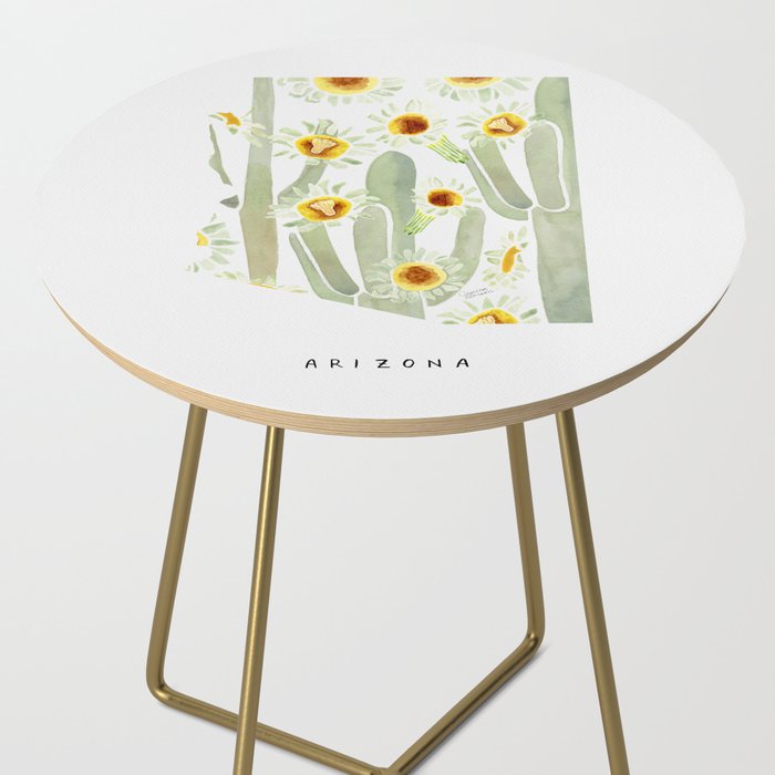 Arizona State Saguaro Cactus Blossoms Side Table Gallery Image 2