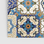 Mediterranean Vintage Portuguese Tile Pattern Blue White & Gold Art Poster Gallery Image 3