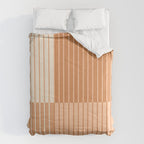 Color Block Line Abstract LXXIII Pantone Peach Fuzz Comforter Gallery Image 6