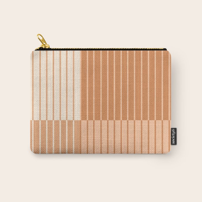 Color Block Line Abstract LXXIII Pantone Peach Fuzz Carry All Pouch Gallery Image 1