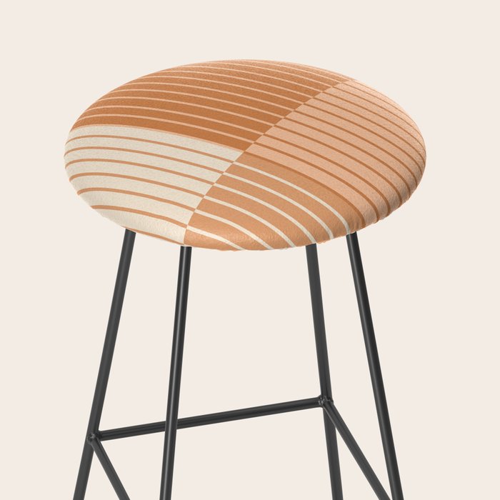 Color Block Line Abstract LXXIII Pantone Peach Fuzz Stool Gallery Image 2
