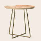 Color Block Line Abstract LXXIII Pantone Peach Fuzz Side Table Gallery Image 1