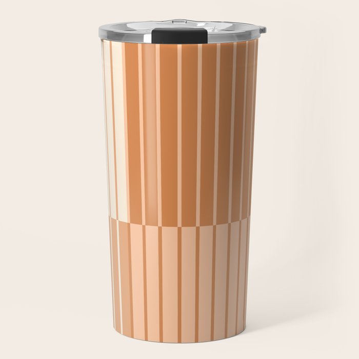 Color Block Line Abstract LXXIII Pantone Peach Fuzz Travel Mug Gallery Image 1