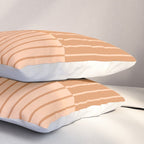 Color Block Line Abstract LXXIII Pantone Peach Fuzz Pillow Sham Gallery Image 3