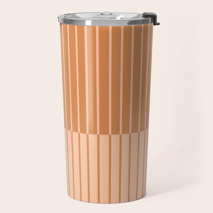 Color Block Line Abstract LXXIII Pantone Peach Fuzz Travel Mug Gallery Image 2
