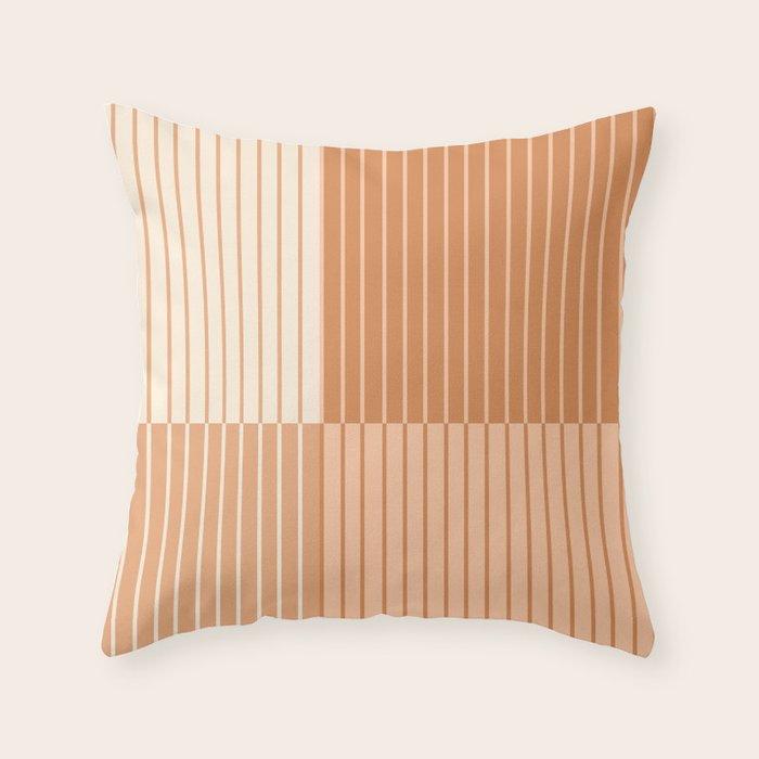 Color Block Line Abstract LXXIII Pantone Peach Fuzz Throw Pillow Gallery Image 6