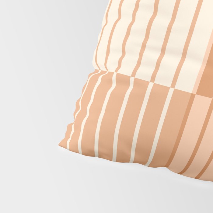 Color Block Line Abstract LXXIII Pantone Peach Fuzz Pillow Sham Gallery Image 4