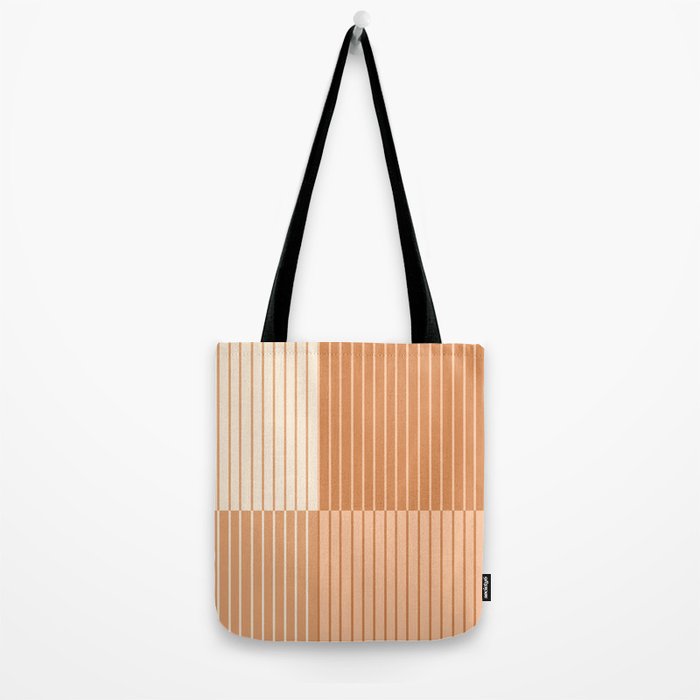 Color Block Line Abstract LXXIII Pantone Peach Fuzz Tote Bag Gallery Image 2