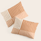 Color Block Line Abstract LXXIII Pantone Peach Fuzz Pillow Sham Gallery Image 3