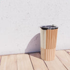 Color Block Line Abstract LXXIII Pantone Peach Fuzz Travel Mug Gallery Image 4