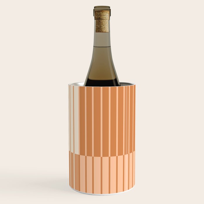Color Block Line Abstract LXXIII Pantone Peach Fuzz Wine Chiller Gallery Image 1