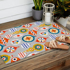 Christmas retro baubles no3 Outdoor Rug Gallery Image 2