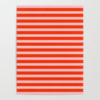 Bold Bright Basic Stripes Pink and Red Orange Pattern Poster Gallery Image 4
