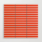 Bold Bright Basic Stripes Pink and Red Orange Pattern Wood Wall Art Gallery Image 1