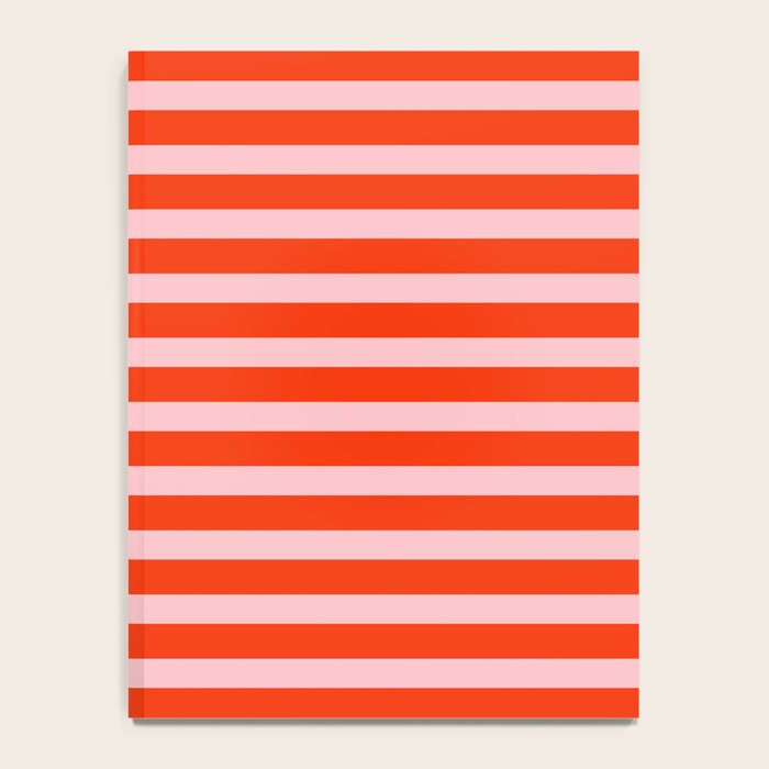 Bold Bright Basic Stripes Pink and Red Orange Pattern Notebook Gallery Image 4