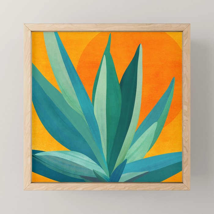 West Coast Sunset With Agave Mini Art Print Gallery Image 1