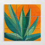 West Coast Sunset With Agave Wood Wall Art Gallery Image 1