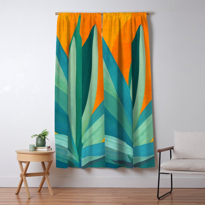 West Coast Sunset With Agave Window Curtain Gallery Image 5