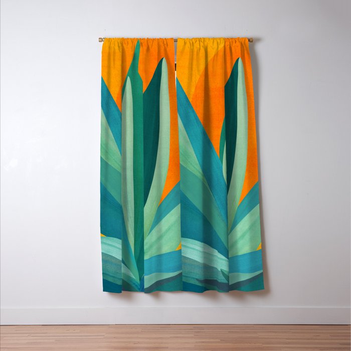 West Coast Sunset With Agave Window Curtain Gallery Image 3