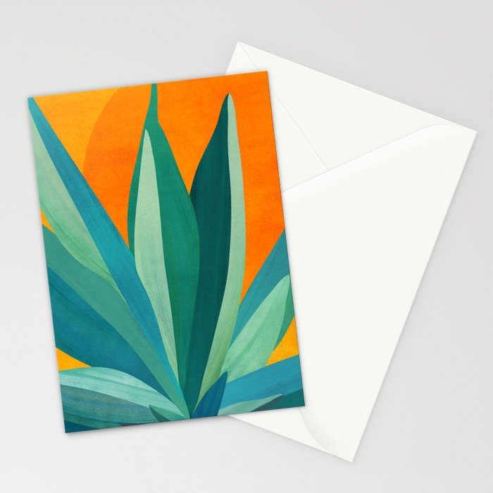 West Coast Sunset With Agave Stationery Card Gallery Image 2