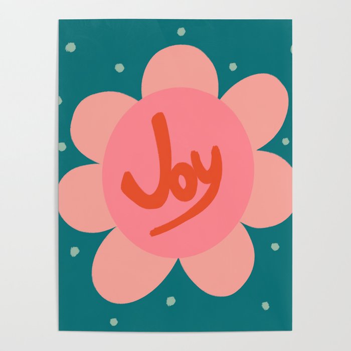Pink and Green Bold Daisy Flower  Poster Gallery Image 1
