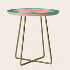 Pink and Green Bold Daisy Flower  Side Table Gallery Image 1