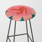 Pink and Green Bold Daisy Flower  Stool Gallery Image 2