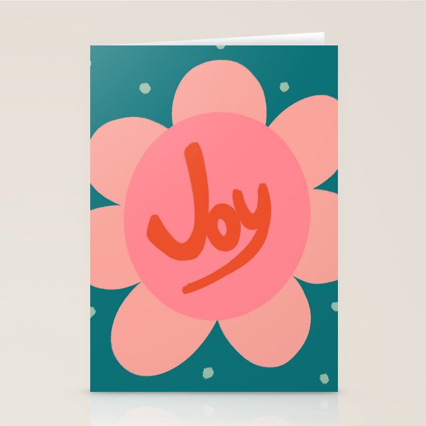 Pink and Green Bold Daisy Flower  Stationery Card Gallery Image 2