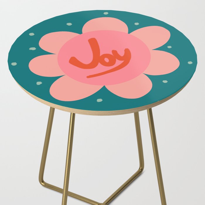 Pink and Green Bold Daisy Flower  Side Table Gallery Image 2