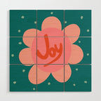 Pink and Green Bold Daisy Flower  Wood Wall Art Gallery Image 1