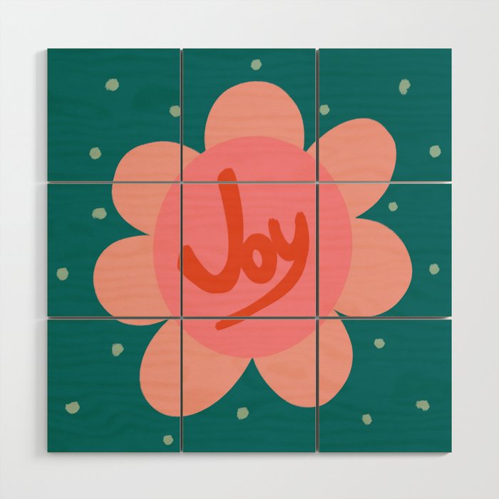 Pink and Green Bold Daisy Flower  Wood Wall Art Gallery Image 1