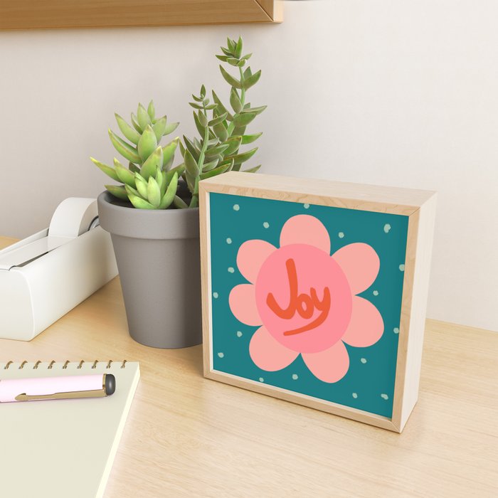 Pink and Green Bold Daisy Flower  Mini Art Print Gallery Image 2