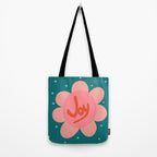 Pink and Green Bold Daisy Flower  Tote Bag Gallery Image 2