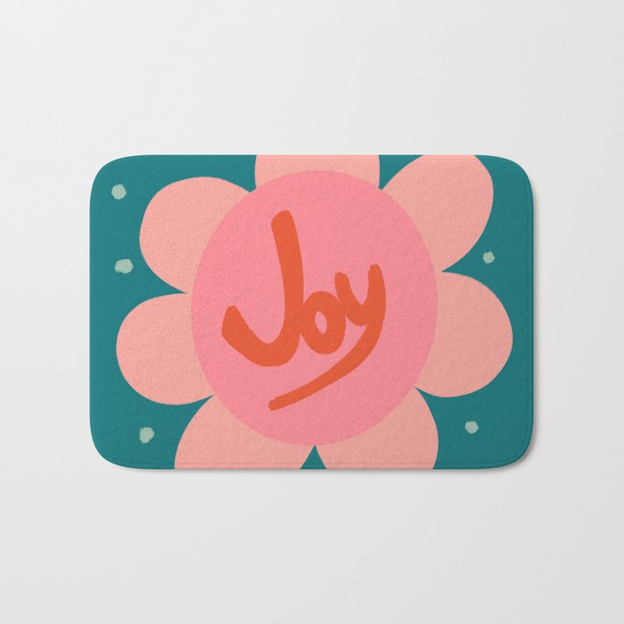 Pink and Green Bold Daisy Flower  Bath Mat Gallery Image 1