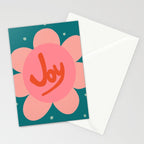 Pink and Green Bold Daisy Flower  Stationery Card Gallery Image 2