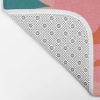 Pink and Green Bold Daisy Flower  Bath Mat Gallery Image 2