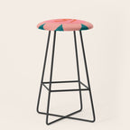 Pink and Green Bold Daisy Flower  Stool Gallery Image 1