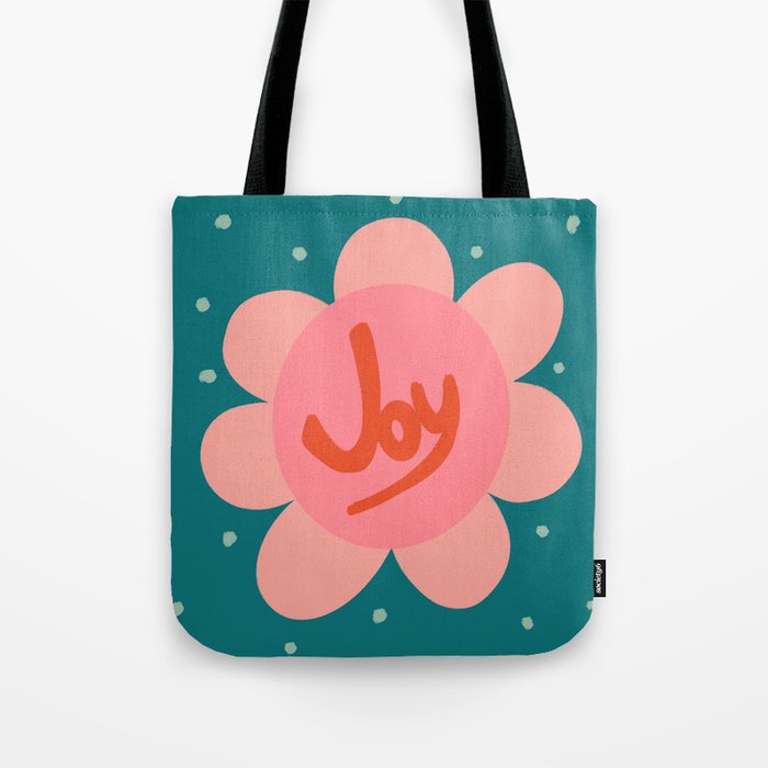 Pink and Green Bold Daisy Flower  Tote Bag Gallery Image 1