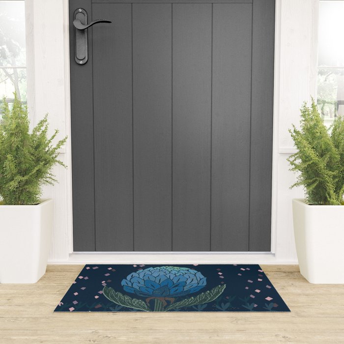 Artichoke dark blue Welcome Mat Gallery Image 3