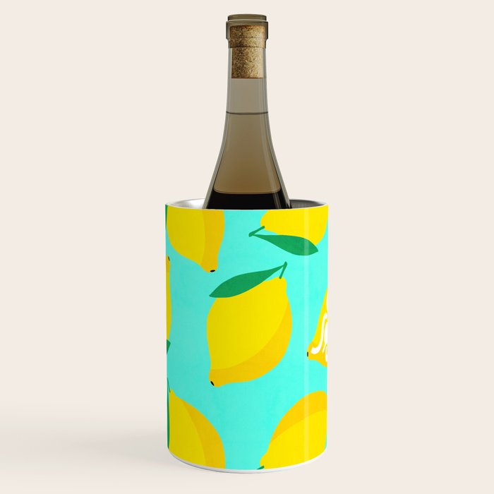 Big Fruit Lemon 'Easy Squeezy' Typographic pun  Wine Chiller Gallery Image 1
