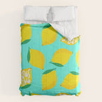 Big Fruit Lemon 'Easy Squeezy' Typographic pun  Comforter Gallery Image 6