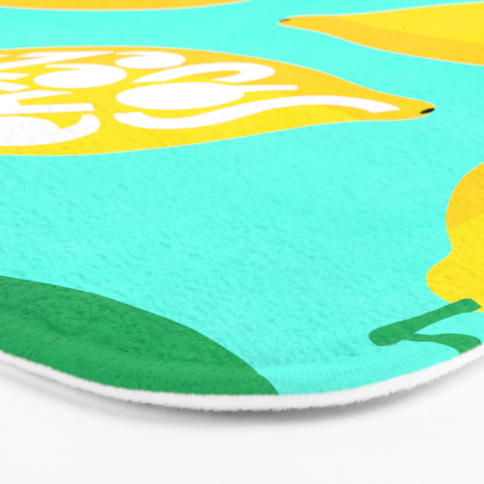 Big Fruit Lemon 'Easy Squeezy' Typographic pun  Bath Mat Gallery Image 3