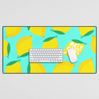 Big Fruit Lemon 'Easy Squeezy' Typographic pun  Desk Mat Gallery Image 1
