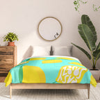 Big Fruit Lemon 'Easy Squeezy' Typographic pun  Comforter Gallery Image 3