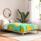 Big Fruit Lemon 'Easy Squeezy' Typographic pun  Comforter Gallery Image 2