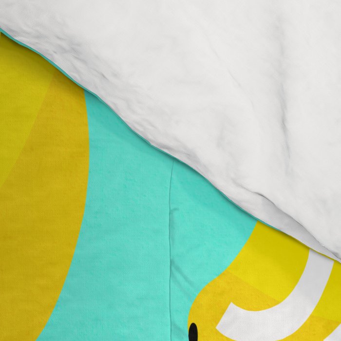 Big Fruit Lemon 'Easy Squeezy' Typographic pun  Comforter Gallery Image 4
