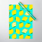 Big Fruit Lemon 'Easy Squeezy' Typographic pun  Wrapping Paper Gallery Image 1