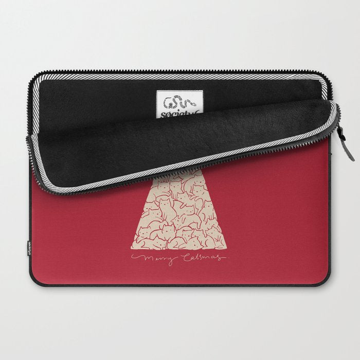 Cat Landscape 169: Merry Catsmas Laptop Sleeve Gallery Image 2
