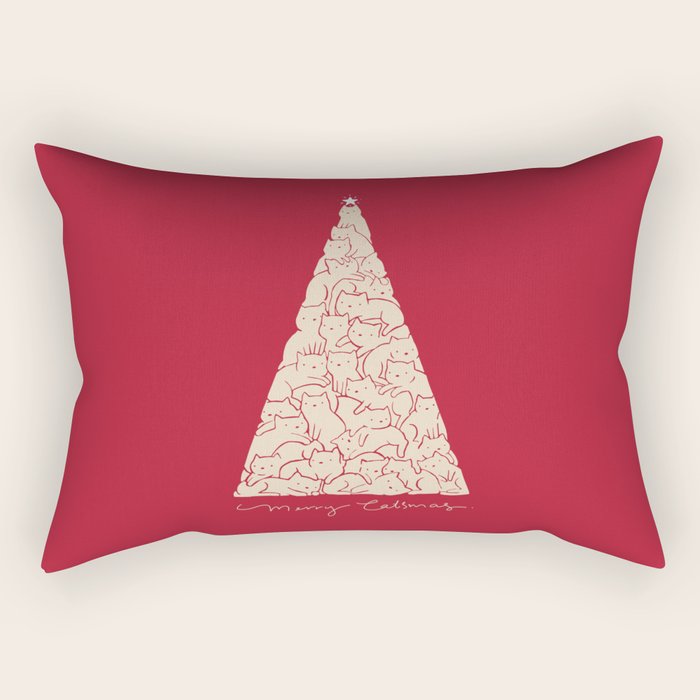 Cat Landscape 169: Merry Catsmas Rectangular Pillow Gallery Image 2